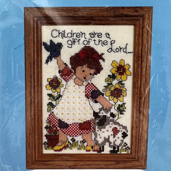 Children Are The Gift Counted Cross Stitch Kit 5"x7" Candamar Designs 5094 Inclu - Picture 2 of 4